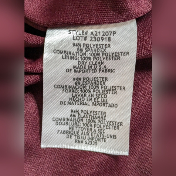 BETSY & ADAM Cape Sleeve Draped Sheath  Dress Burgundy Size US 2 Petite RP$199 - Picture 14 of 16